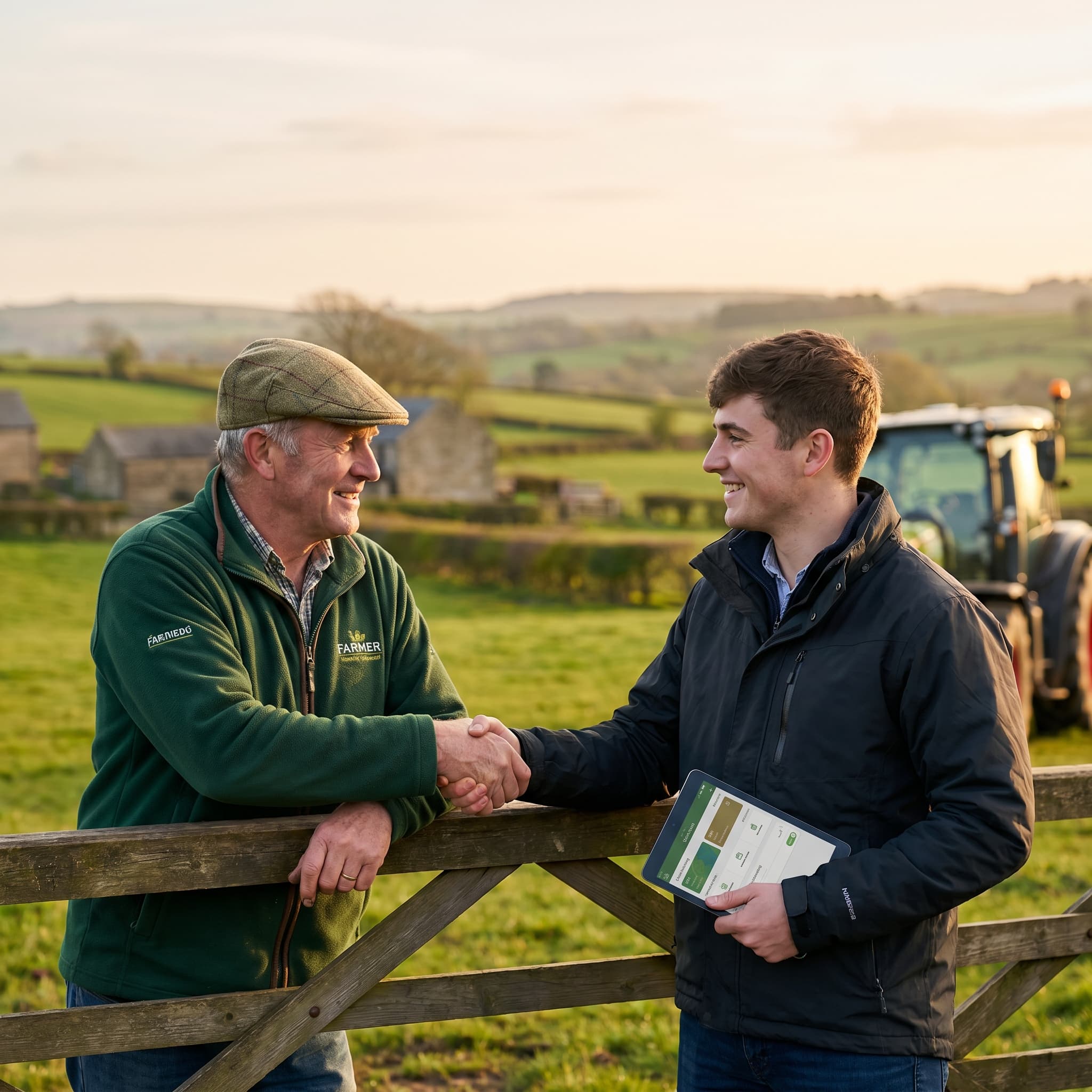 UK farmland at golden hour