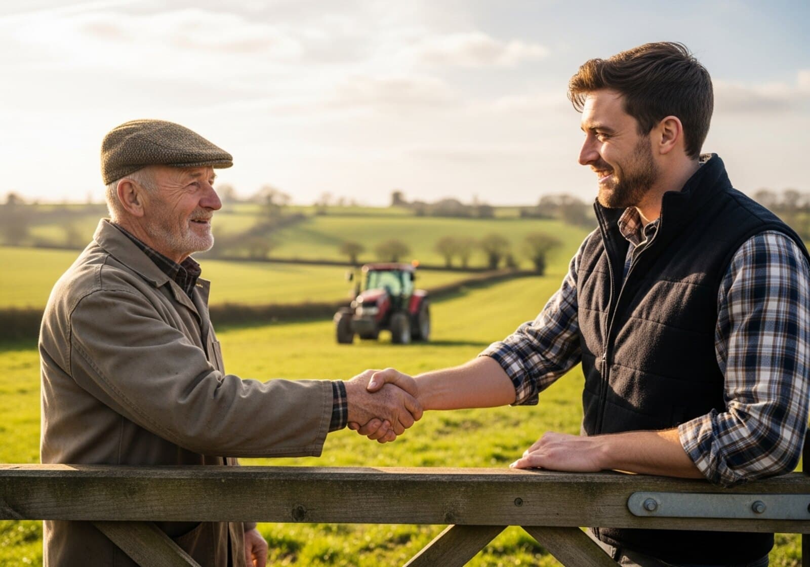AgriSync advisor shaking hands with a UK farmer
